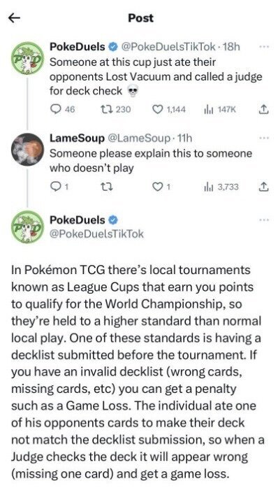 Print of PuppyDuels' explanation of the Pokémon TCG tournament incident.